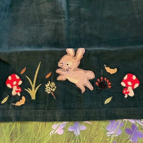 Beebay Green Woodland Creatures Corduroy A-Line Dress - Girls, Size 7Y, NWOT - Picture 7 of 12